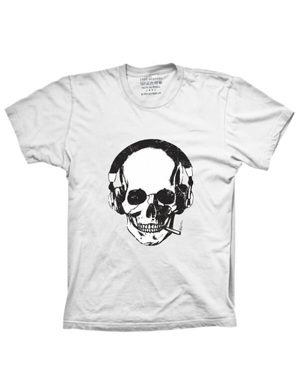 Camiseta Caveira de Fone